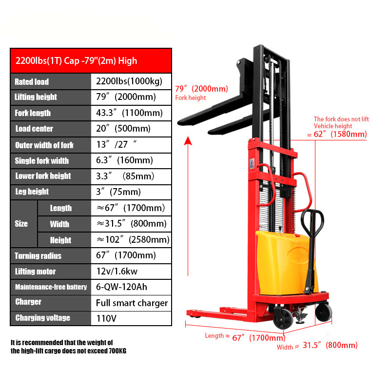 Semi Automatic Stacker Lifter Pallet