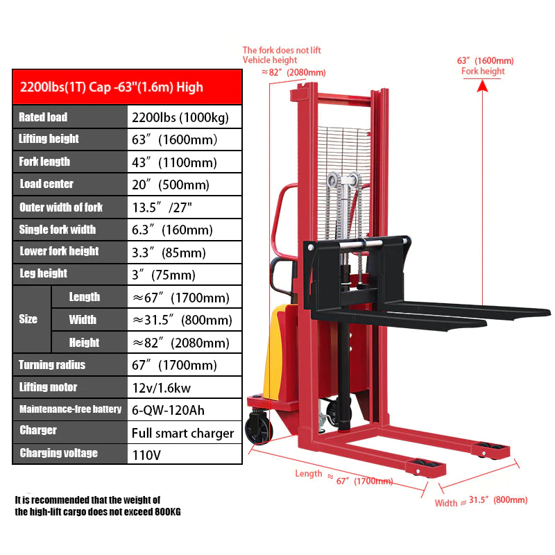 Semi Automatic Stacker Lifter Pallet