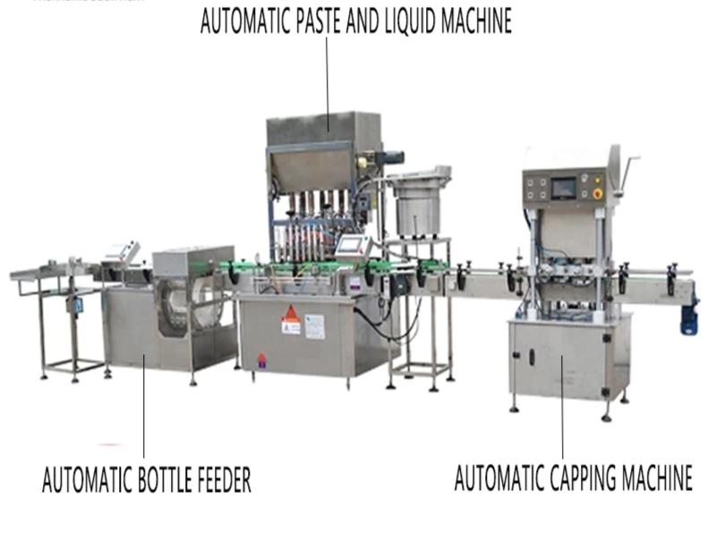 4-head Automatic Paste Peanut Butter Filling Line, Spray Filling Bottle, Nasal Spray Bottle