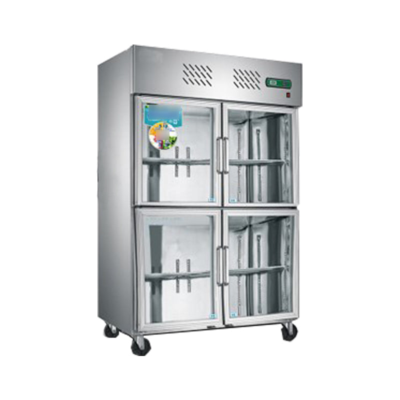 Four-door Glass Freezer Stainless Steel
