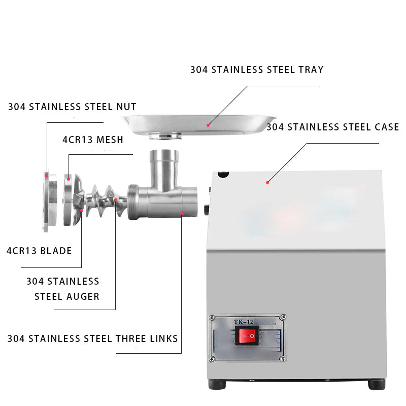 Commercial High-efficiency Meat Grinder, Electric Meat Grinder