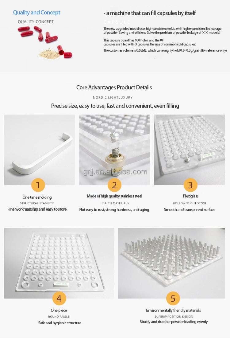 100 Hole Acrylic Capsule Filling Machine