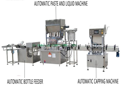 4-head Automatic Paste Peanut Butter Filling Line, Spray Filling Bottle, Nasal Spray Bottle