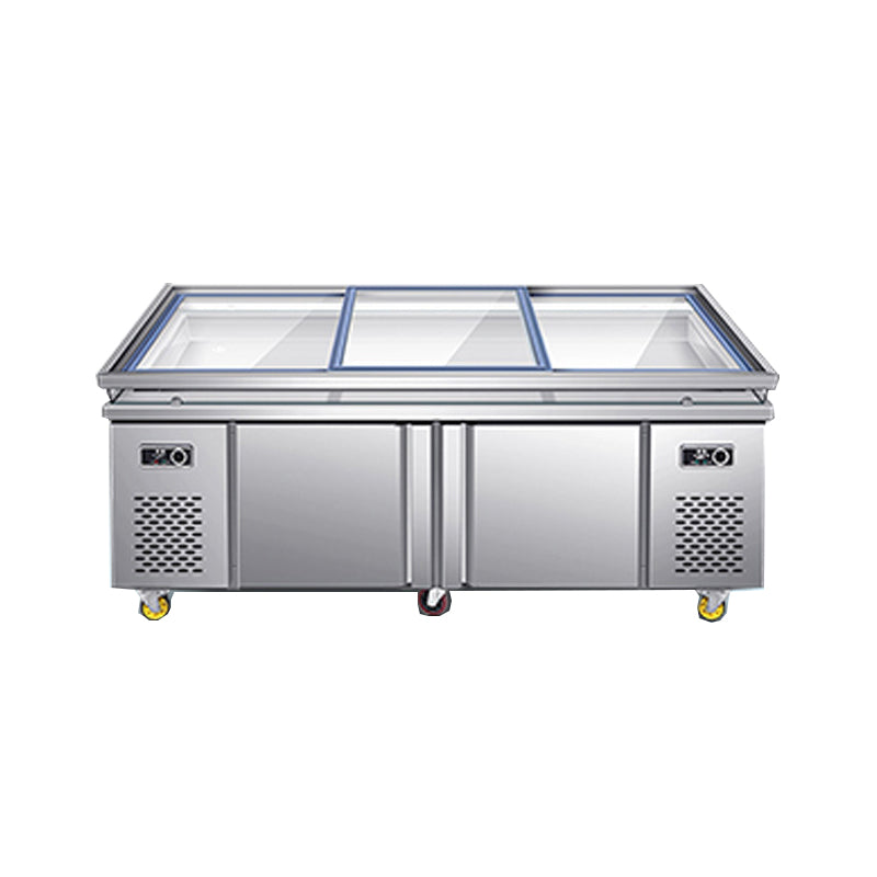 Stainless Steel Material And Defogging Glass Freezer Display Case