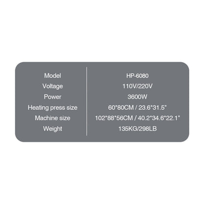 60X80mm Manual Flat Heat Press Machine