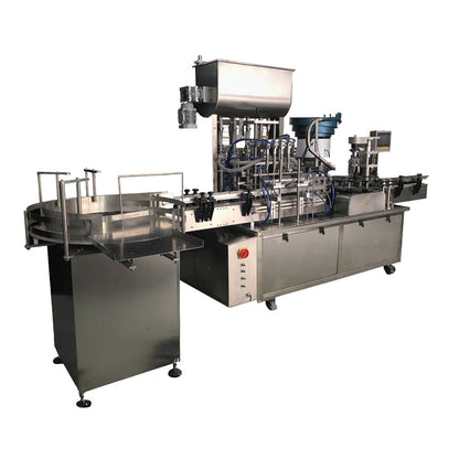 Automatic Four-nozzle Cosmetic Bottle Filling, Capping And Labeling Machine, Small Packaging Production Line