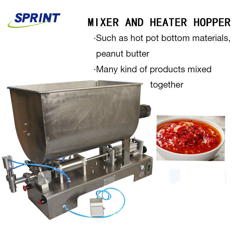 FF6B Peanut Butter Chili Sauce Nut Butter Filling Machine Cream Bottle Filling Machine With Mixing Bucket