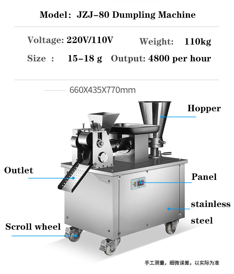 Momo Dumpling Machine Size Description, 80-dumpling