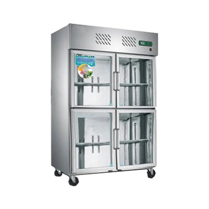 Four-door Glass Freezer Stainless Commercial Freezer