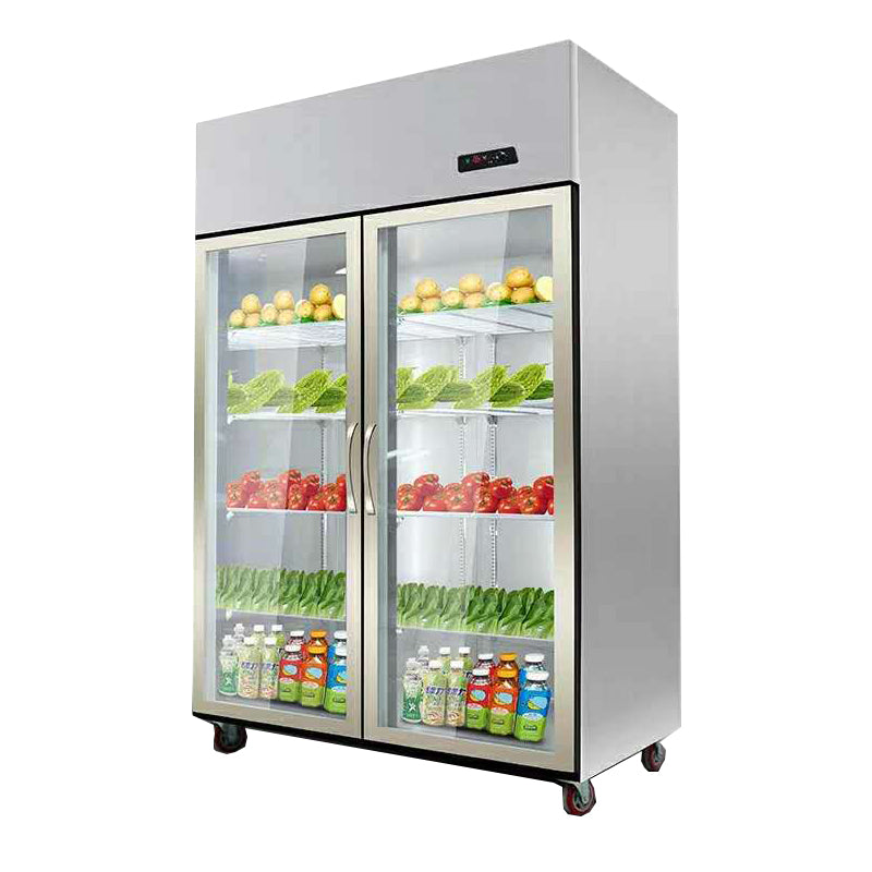 Vertical Display Freezer With Double Doors And Three Doors